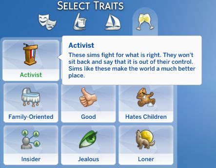 how to promote cause sims 4|activist trait sims 4.